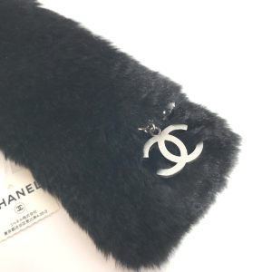 Chanel Black Fur Bangle