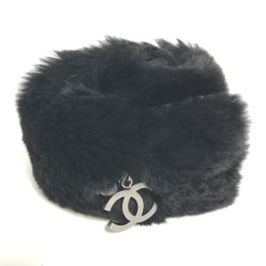 Chanel Black Fur Bangle