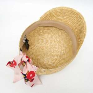 Miu Miu Ribbon Straw Cap